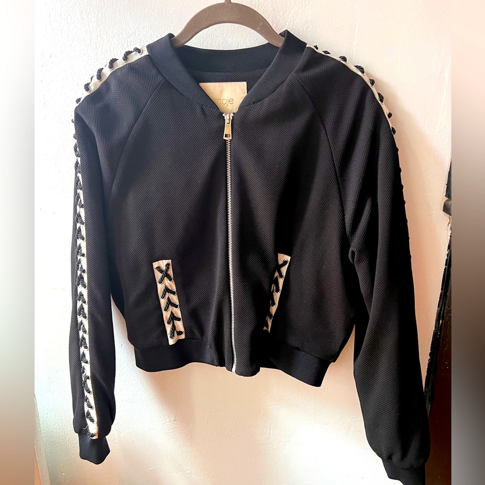 Maje Textured Bomber Jacket